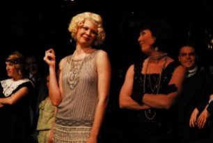 Nicole Sterling (Queenie) & Julie Cardia (Kate) in Lippa's The Wild Party (1st New York production after original off-Broadway production)
